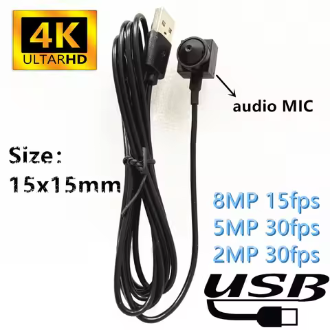 Mini USB Camera Type-c Webcam with 3.7mm Lens 4K 5MP 2MP 1080P HD Webcams for PC Mini Camera CCTV In