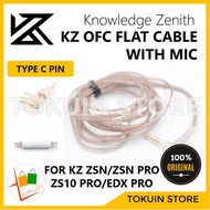 KZ OFC Copper Cable Mic Pin Type C for KZ ZSN EDX PRO X ZSX ZEX IEM Cable