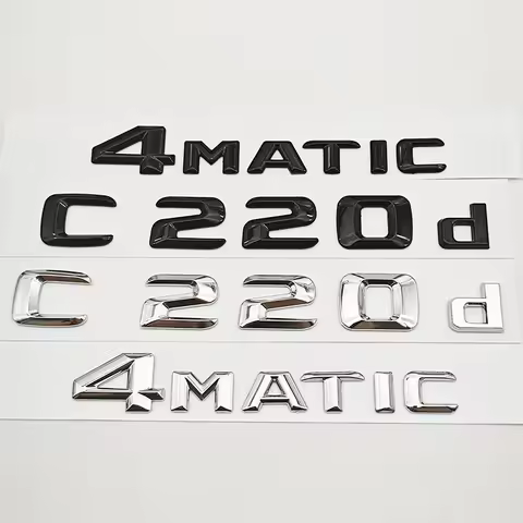 3D ABS Car Letters Logo C220d 4MATIC Badge Sticker Rear Trunk Emblem For C Class C220d W204 Auto Tai