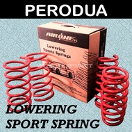 AIRONE Perodua Alza Axia Bezza Kancil Kelisa Kenari Myvi Viva Lowered Sport Coil Spring (Red Colour)