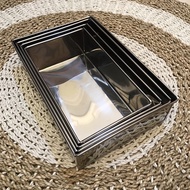 STAINLESS STEEL RECTANGULAR TIN H. 7 cm