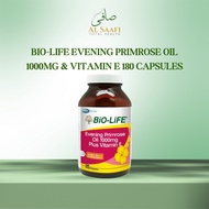 BiO-LiFE Evening Primrose Oil 1000mg & Vitamin E 180 capsules[EXP:4/26]