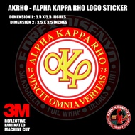 AKRHO - ALPHA KAPPA RHO LOGO  REFLECTIVE STICKER