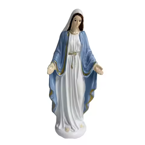 Resin Blessed Mother Catholic Religious Statue Decorative Catholic Virgin Sculpture for Christian Pr