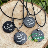 Natural Shungite OM(AUM) Pendant Necklace EMF Protection & Healing Stone shungite real shungite elit