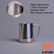 GD Coffee Milk Pitcher 350ml 1.0mm Thickness High Quality Stainless Steel With Volumn Indicator