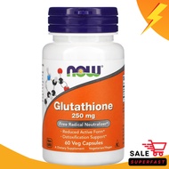 ลอตผลิตใหม่! Exp.11/2027, NOW Foods, Glutathione, 250 mg, 60 แคปซูล