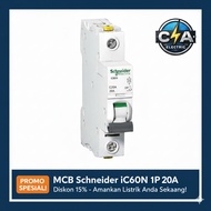 20AMPERE MCB SCHNEIDER ELECTRIC ACTI9 iC60N 1P 20A 6kA/10kA KURVA C A9F74120