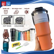 BotolAir 304 Stainless Steel Handheld Tumbler Hot or Cold Thermos WaterBottle with Straw Handle900ML