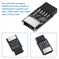 USB 2.0 Front Panel Header USB 9Pin to USB 2.0 Type-E Internal Adapter Motherboard Plug Adapter
