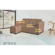 Harga Termurah Percuma 1 Bangku Sofa Kain Coklat 3 Seater Sofa Bentuk L