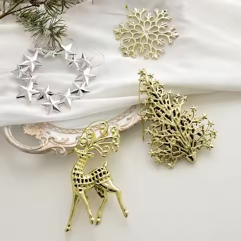 Brand New Elk Bell Snowflake Christmas Tree Hanging Pendant Decoration Christmas Tree New Year Party