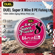 DUEL Super X Wire 8 PE Fishing Line 150m 200m Eging White Pink Line