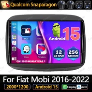 Android 15 Car Radio For Fiat Mobi 2016-2021 2022 Systems DVD IPS 8 Core 5G WIFI AI Voice Carplay WI