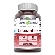 Amazing Formulas Astaxanthin 12mg Softgels Supplement | Non-GMO | Gluten Free (30)