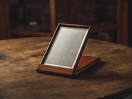 復 古 油 木 摺 合 式 座 檯 鏡