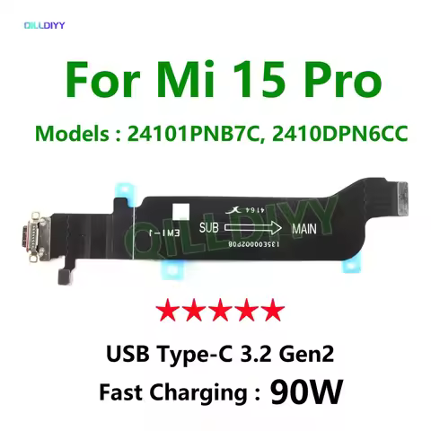 AAA+ For Xiaomi Mi 15 Pro USB Charging Port Dock Flex Cable Charger Connector Motherboard FPC Replac
