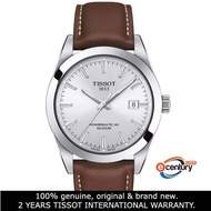 Tissot T127.407.16.031.00 Men's T-Classic Gentleman Powermatic 80 Silicium Brown Leather Strap Watch