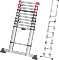 Hailo T80 FlexLine | Aluminum telescoping Ladder | 11 rungs | Height Adjustable up to 10.5FT | Singl
