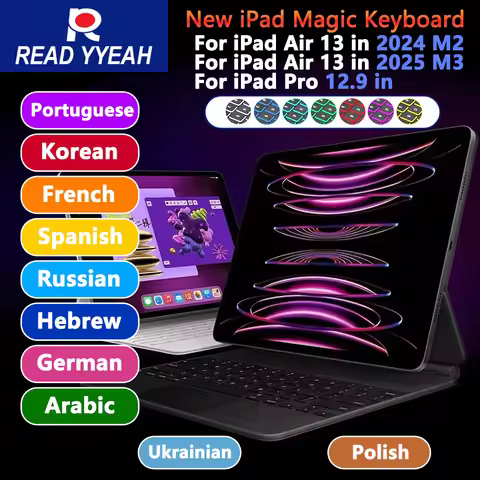 READ YYEAH New Magic Keyboard With iPad Case For iPad Air 13 2024 M2 2025 M3 Case iPad Pro 12.9in Sm