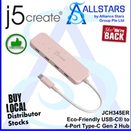 (ALLSTARS) J5create JCH345ER Eco-Friendly USB-C to 4-Port Type-C Gen 2 Hub