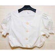 KATUN NICE BRAND CROP WHITE COTTON OUTER BOLERO
