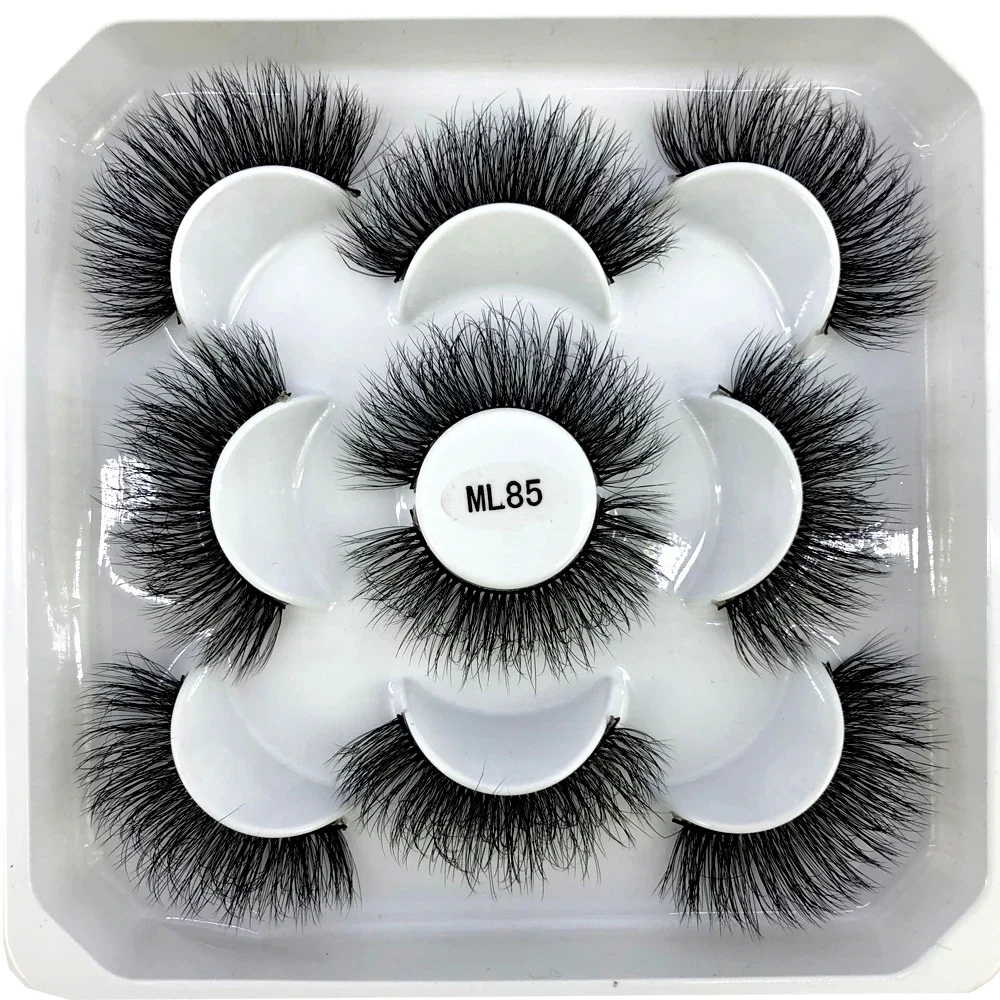 HBZGTLAD 5 pairs 8-25mm natural 3D false eyelashes fake lashes makeup kit Mink Lashes extension mink