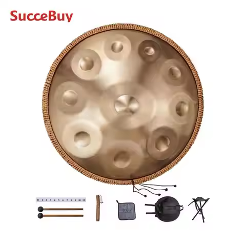 SucceBuy Handpan Drum 22 in D Minor Hand Drum Hand Pan Drum Instrument with Mallets Steel Healing So