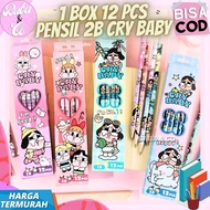 2B KPOP CRY BABY CRY POWERPUFF PENCIL 1 BOX CONTAINS 12pcs CUTE UNIQUE 2B BABYCRY WOODEN PENCILS 1 D