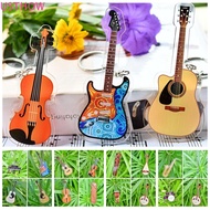 USTHOW Guitar Acrylic Keychain, VIOLIN Ukulele Guitar Model Pendant, Backpack Ornament Clarinet Pipa