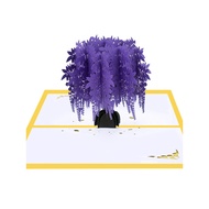 Creative New Style 3D Three-Dimensional Greeting Card Paper-Cutting Wisteria Flower Tree 520 Holiday