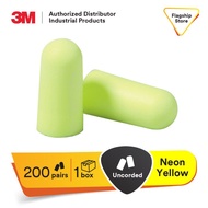 3M E-A-Rsoft Yellow Neons Earplugs 312-1250, Uncorded, Poly Bag (200pr/box) NRR 33dB