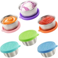6x1.6 Oz Bekas Pembalut Salad Dengan Penutup, Bekas Pembalut Salad Keluli Tahan Karat Kecil Kalis Bo