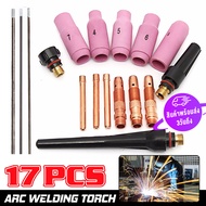 (สินค้าพร้อมส่ง 3วันถึง) 17 ชิ้นไฟฉายเชื่อม TIG ถ้วย COLLET หัวฉีดทังสเตนชุด WP-17 WP-18 WP-26 - นาน