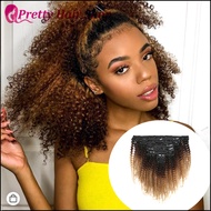 Ombre 1b/4/27# color Afro Kinky clip in hair extensions 120g