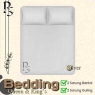 PLAIN SILVER AESTHETIC BED SHEETS SINGLE QUEEN & KING'S SIZE BED SHEETS 90X200/ 100X200/120X200/160X