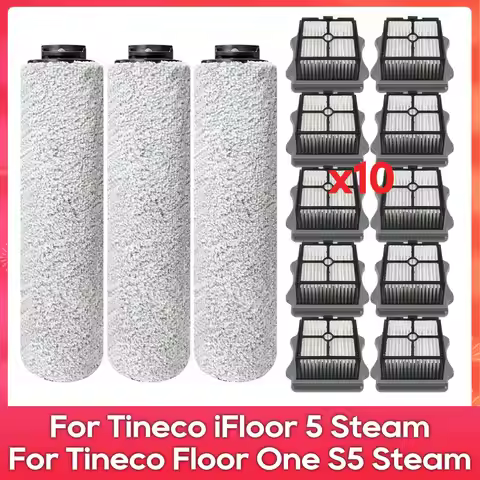 Fit For ( Tineco iFloor 5 Steam / Floor One S5 Steam ) Parts Accessories Roller Brush Hepa Filter Ro