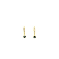 My Juvel 14K Gold Plated 925 Sterling Silver Willow Huggies Earrings Gold Black Anting Anting Access