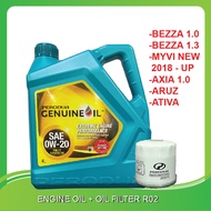 ORI PERODUA FULLY 0W20 4L BEZZA MYVI ALZA ARUZ ATIVA 0W-20 ENGINE OIL FULLY SYNTHETIC 0W 20 NEW GREE