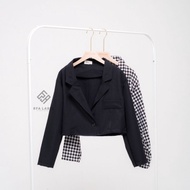 ENZY CROP BLAZER / CROP BLAZER / BLAZER CROP / BLAZER MONOCHROME CROP / BLAZER PINK CROP / BLAZER KA