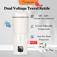 Portable Electric Kettle Travel Water Kettle Dual Voltage Stainless Steel 110v Preset Temperatures P