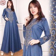 Maxi Dress Jumbo Jeans Aurelia Gamis Embroidery
