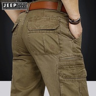 JEEP SPIRIT 1941จัมพ์สูทมีกระเป๋าขนาดใหญ่ของผู้ชายหลวมกางเกงยุทธวิธีกีฬากลางแจ้งวิ่งออกกำลังกายยางยื