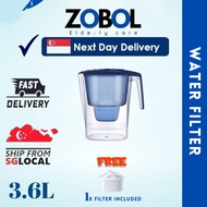 BSDSG XL 3.6L Water Pitcher Purifier with 1 NEW FILTER+ Filter Cartridge - Blue brita
