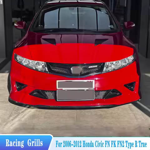 For 2006-2012 Honda Civic FN FK FN2 TYPE R Car Front Grille Mugen Style Racing Grills Car Exterior T