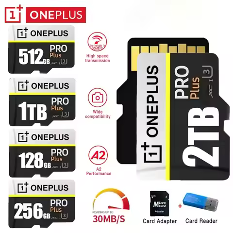 OnePlus 2TB High-Speed V30 A2 4K SD Card 512GB 256GB Memory Card 1TB Micro TF SD Adapter for Smart p