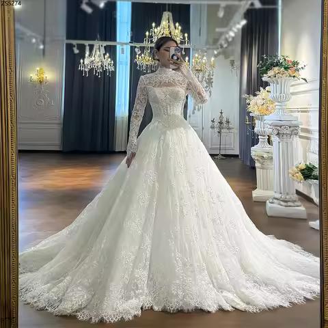 Amanda Novias NS5274 New Model French Lace A-line Wedding Dress Amanda Novias