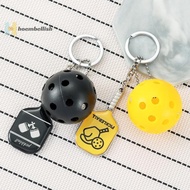<Hoembellish> Creative Pickleball Racket Metal Keychain Pickle Sports Keychains Inspirational Pickle