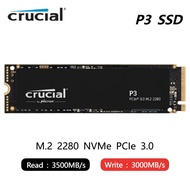 Crucial P3 Gaming Solid State Drive SSD 500GB 1TB 2TB up to 3500MB/s read PCIe 3.0 NVMe M.2 2280 For PC Laptop SKOL STORE