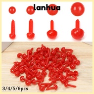 LANHUA 100pcs/bag Stuffed Doll Eyes Black/Red DIY Plastic 3mm/4mm/5mm/6mm Animals Noses Accessories